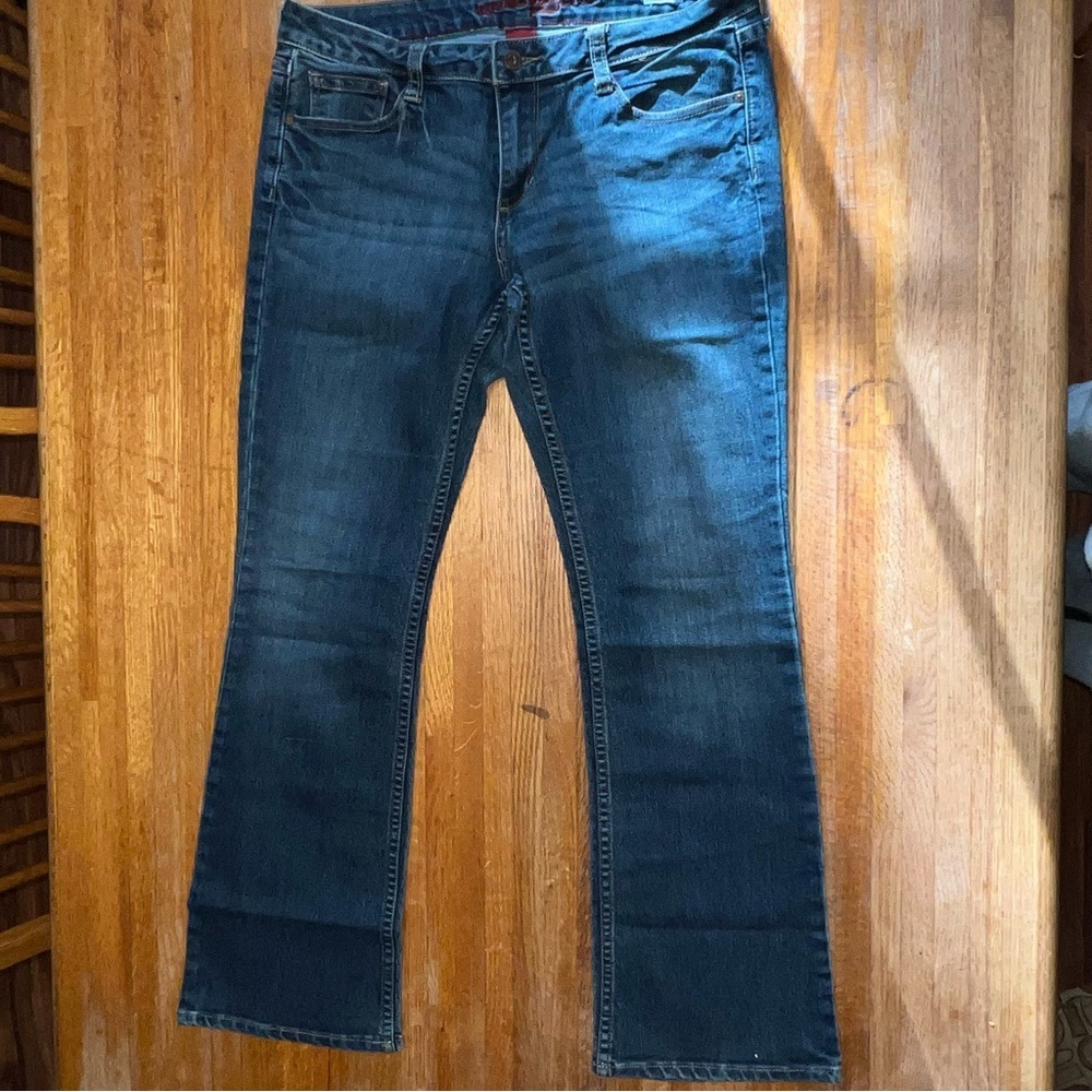 Arizona Jean Company Women 8 Short Dark Blue Denim Bootcut Stretch Jeans